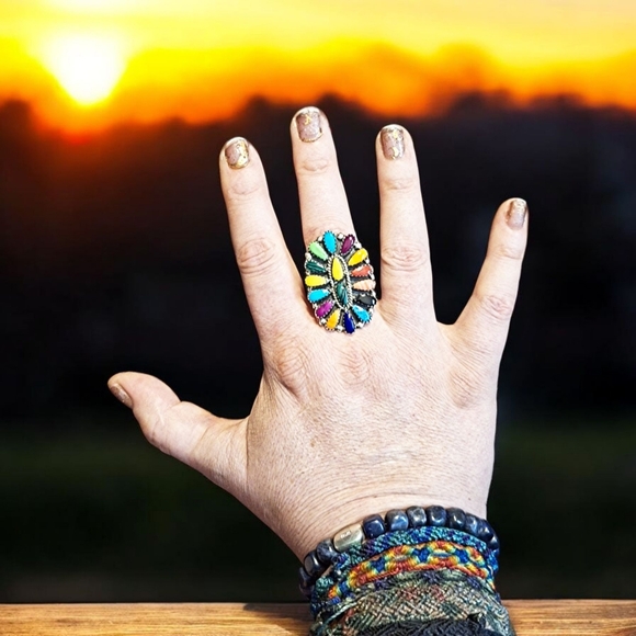 ✨️OOAK! JULIANA WILLIAMS RARE! Sterling Silver and Multi Semiprecious Stone Ring - Picture 8 of 16